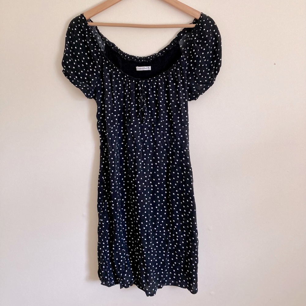 Women’s Abercrombie & Fitch Black Mini Dress with White Polka Dots